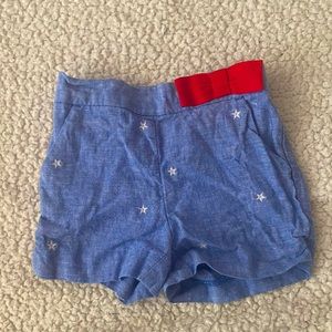 Adorable Janie and Jack girls’ jean shorts with bow detail — size 6-12 months